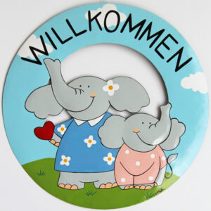 Mila Elefanten Willkommensschild - Metall