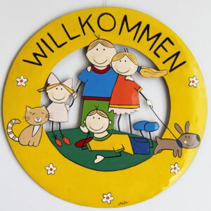 Mila Familie Willkommensschild - Metall