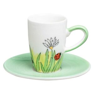 Mila Frühlingserwachen Espresso Set Marienkäfer -Tasse mit Untertasse - Keramik 88225