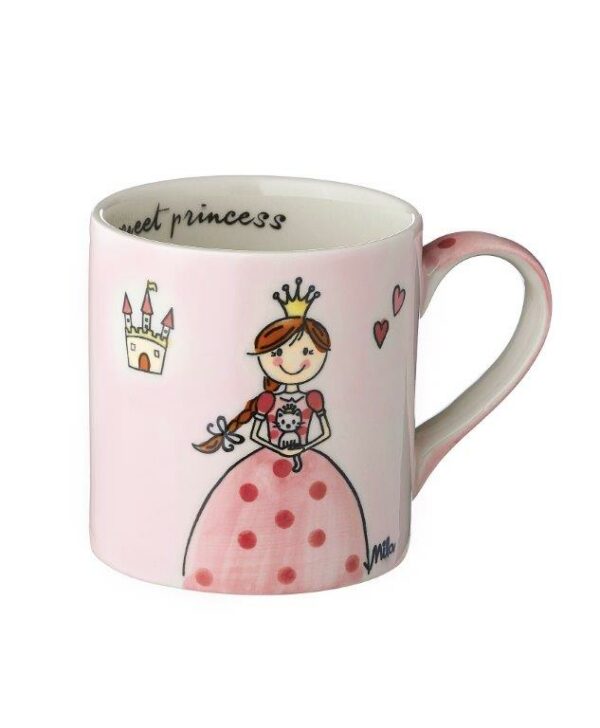 Mila Kinderbecher Prinzessin - 180 ml Tasse - Henkelbecher - Keramik