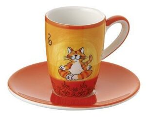 Mila Oommh Katze Espresso-Set Yoga - Tasse mit Untertasse 88038