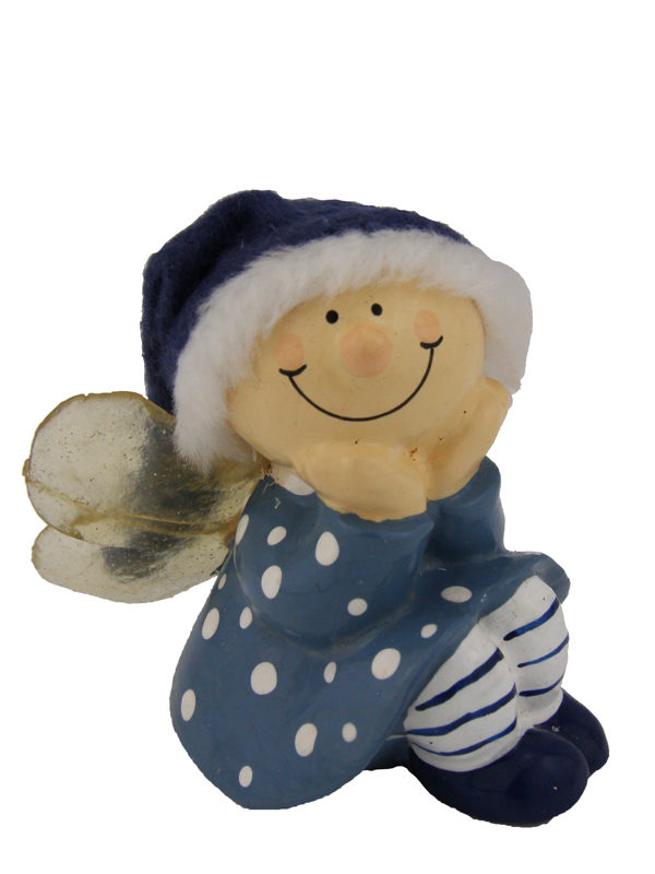 Mila Winterfee sitzend - winterliche Fee Figur – Bild 4