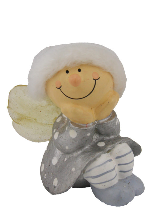 Mila Winterfee sitzend - winterliche Fee Figur – Bild 2