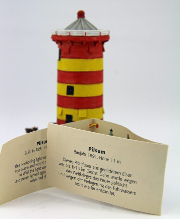 Miniatur Pilsumer Leuchtturm – Wahrzeichen Ostfriesland Zettel