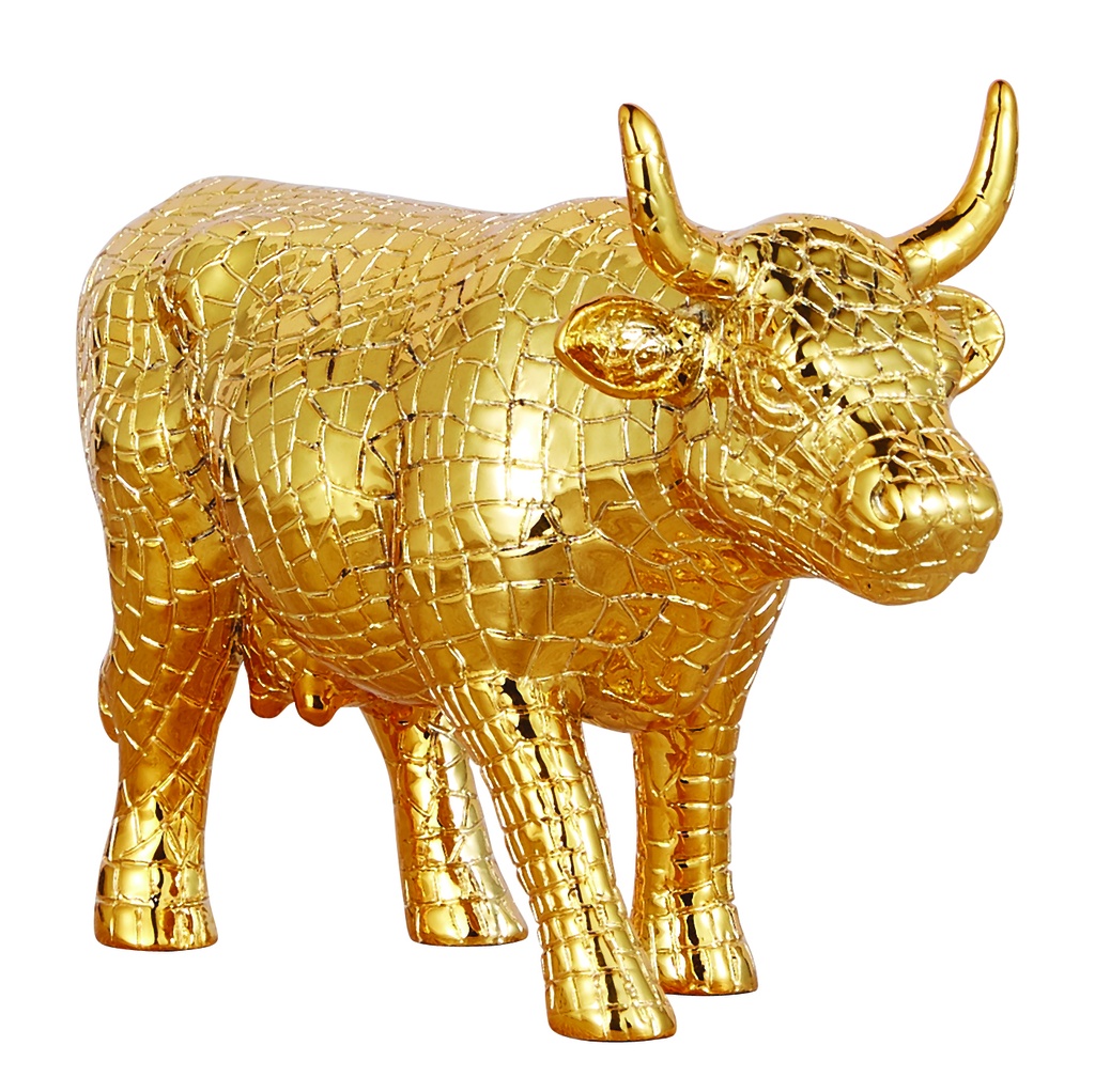 CowParade Mira Moo Gold - Goldene Mosaik Kuh