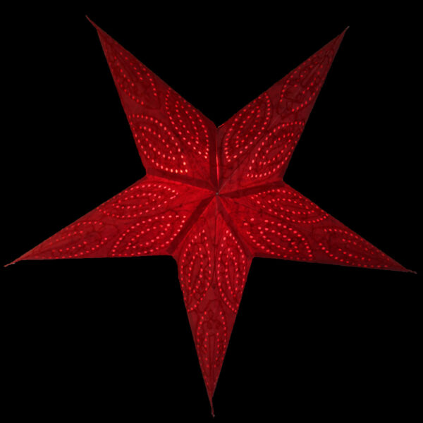 Moonrock Batik rot Papiersterne aus besticktem Batikpapier - Leuchtsterne 60 cm