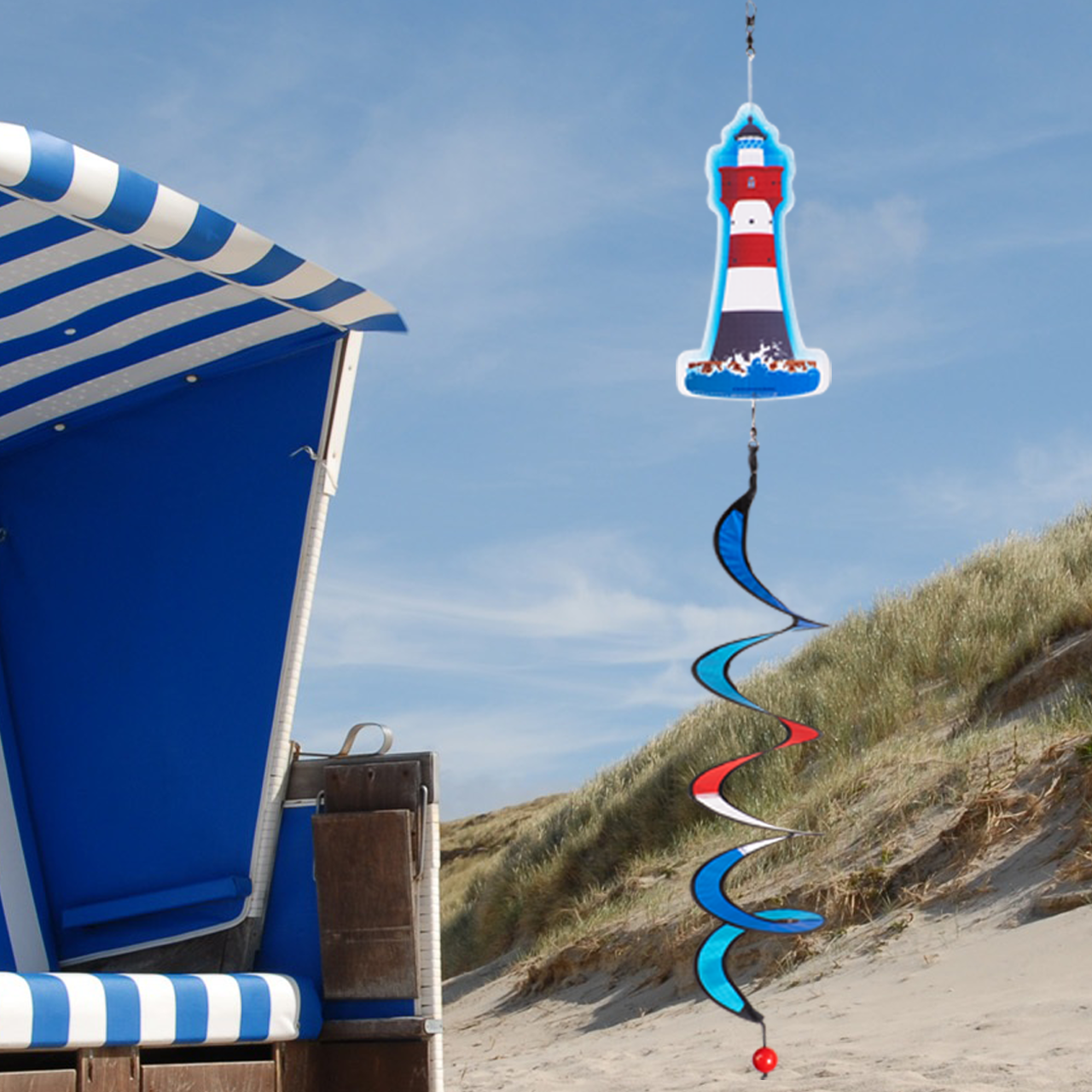 martimes Windspiel Leuchtturm mit Spirale Nordsee Twister