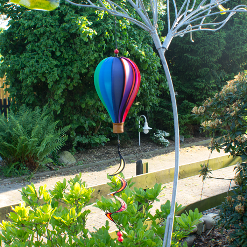 Nylon Windspiel Heißluftballon Spiral Windrad Twist Ø140x25cm NEU Kariertes 