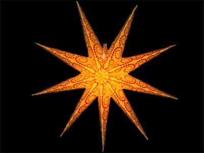 Outdoor Stern orange glitzer Anemone 60 cm - inkl. 4m Auenkabel