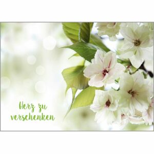 Postkarte Herz zu verschenken - Blumenkarte mit ausgestanztem Herz