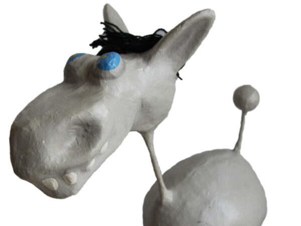 Pappmache Esel - 65 cm - große lustige Pappmaché Figur