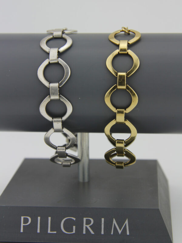 Pilgrim Charms Armband mit großen quadratischen Elementen - Bettelarmband