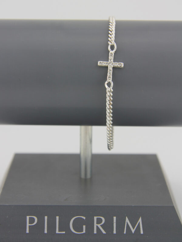 Pilgrim Kreuz Armband mit Kristallen - Clipverschluss