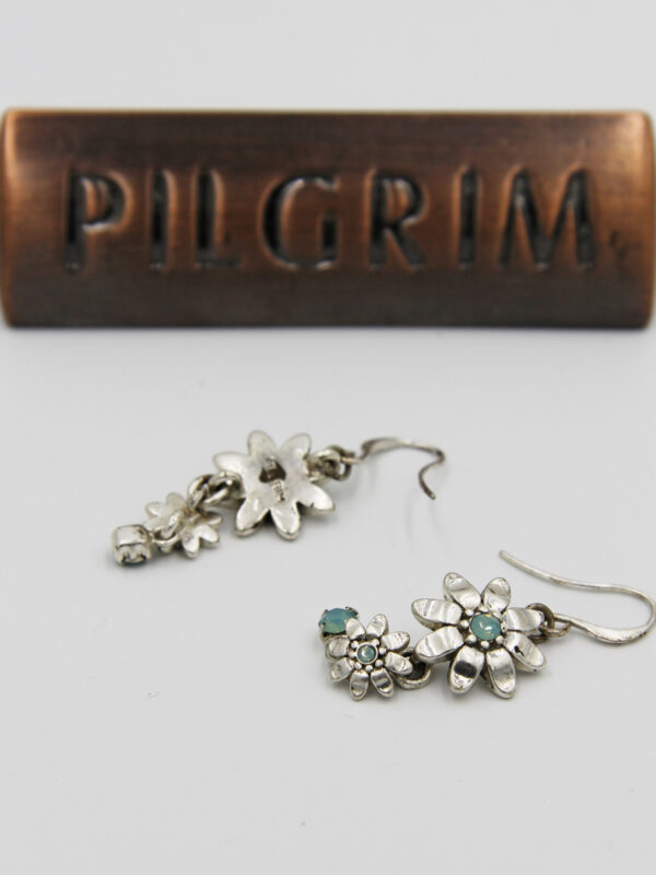 Pilgrim Kristall Blüten Ohrschmuck silbermint flowerOne - Ohrstecker- Ohrhänger 482-OH