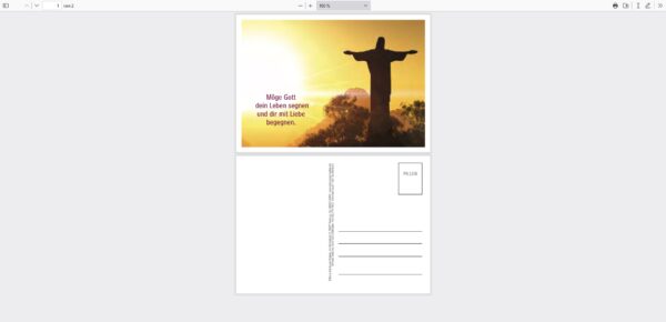 Segen Postkarte - Möge Gott Dein Leben Segnen - Christus-Figur in Rio