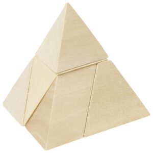 Puzzle Dreiseitige Pyramide - Holz Knobelpuzzle im umweltfreundlichen Packsack