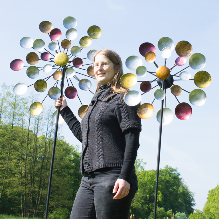 XXL Metall Windrad Spinner Galaxy 81 cm Windspiel mit 3 Wind