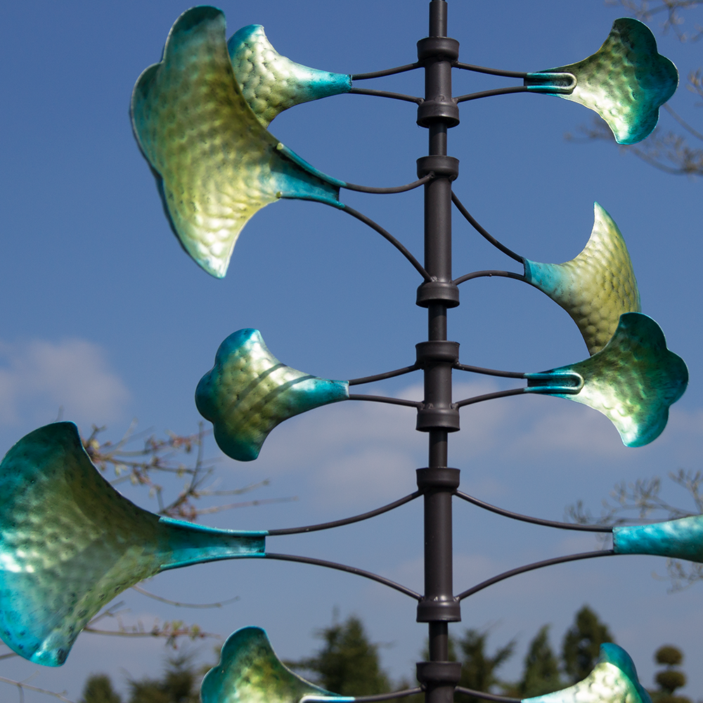 Vertikal Flower 66 cm XXL Windspiel Drehende Windskulptur