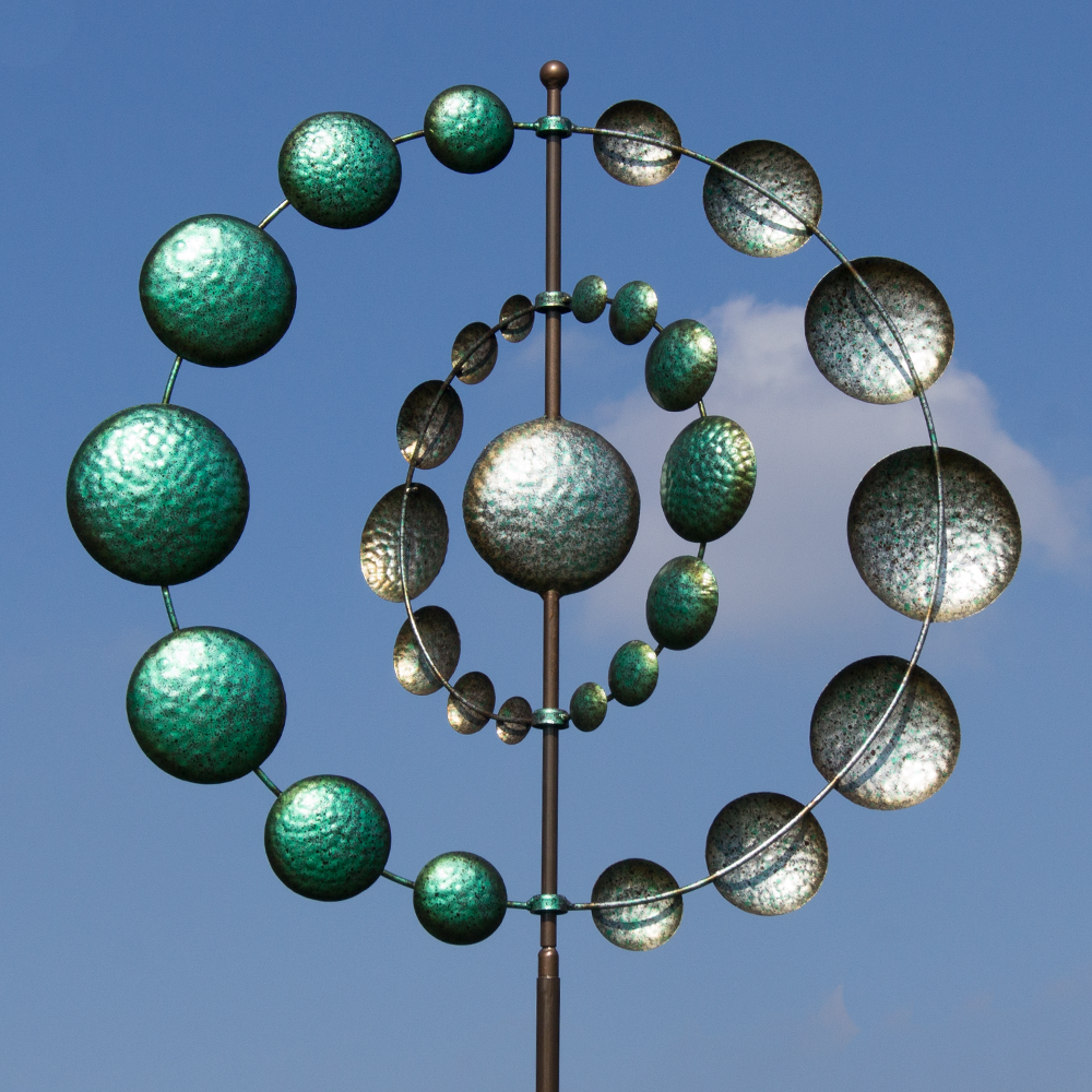Metall Windrad Vertikal Spinner Orbit 81 cm XXL Windspiel mit 3