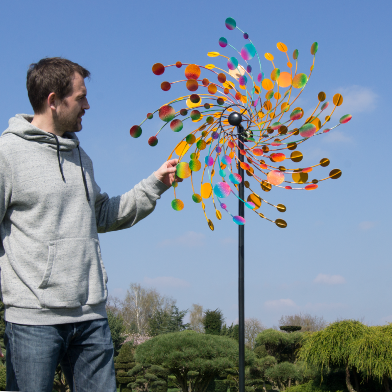 XXL Metallwindrad Spinner Confetti 48 cm (+81 cm) Windspiel