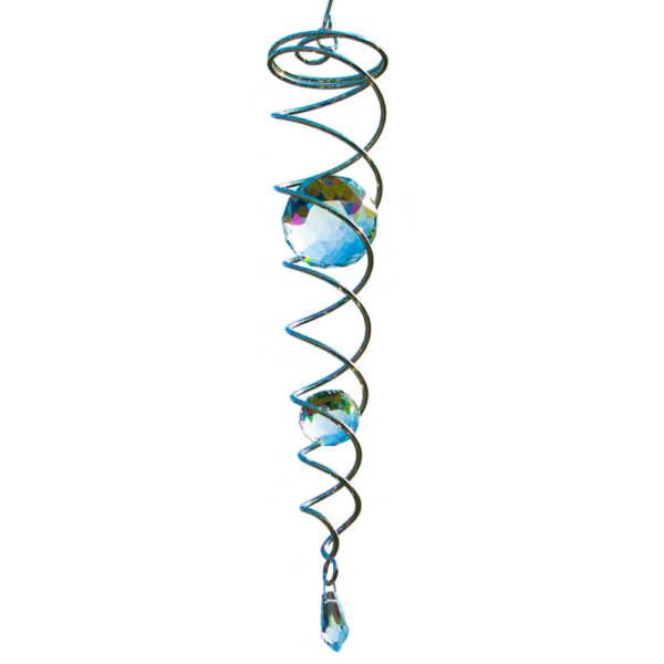 CRYSTAL TWISTER - magische Kugel Spirale mit 2 Glaskugeln - Mobile - Windspiel
