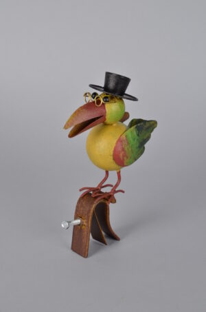 Dachrinnen Figur Rabe - Regenrinnenvogel Lothar - Dachschmuck aus Eisen, schwarz