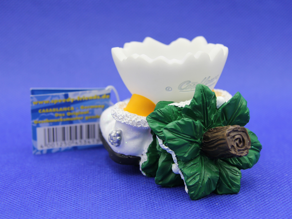 Rückseite Speedy & Friends Eierbecher Niko der Tannenflitzer (weiße Stiefel) -Rarität-