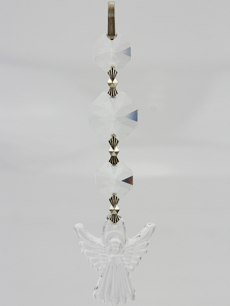Schutzengel Bleikristall Prisma Koppenkette - Kristall Engel mit 3 Koppen