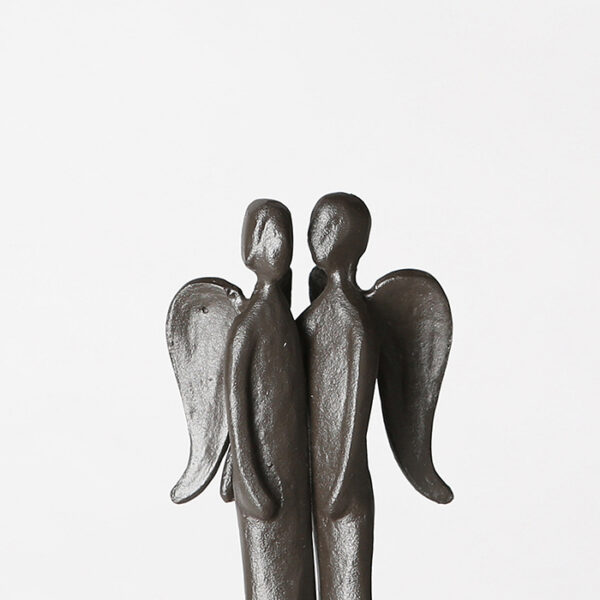 Schutzengel Skulptur – Eisen Engel Design Figur Guardians – 2 Schutzengel – Engelsfigur mit ..