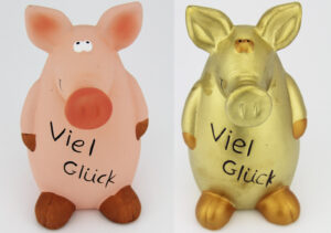 Sparschwein Viel Glück gold oder rosa