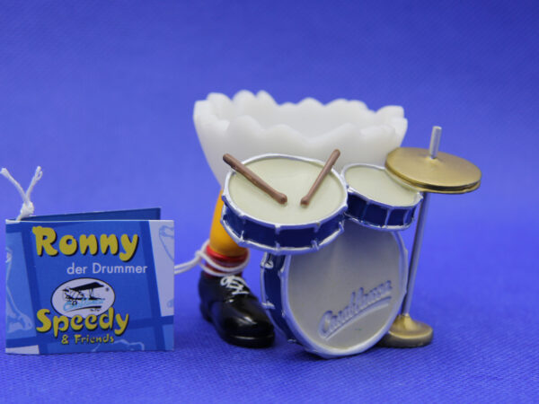 Speedy & Friends Eierbecher Ronny der Drummer -Rarität-