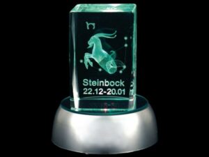 3D Sternzeichen - Laser Kristallquader Glasblock
