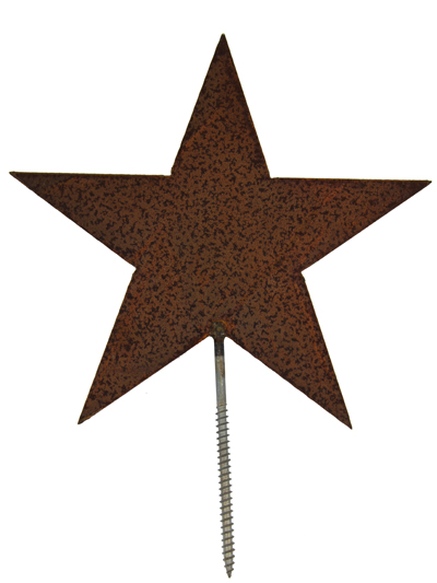 Stern auf Schraube 19cm rost,Stern auf Baumstumpf,Stern mit Schraubgewinde 