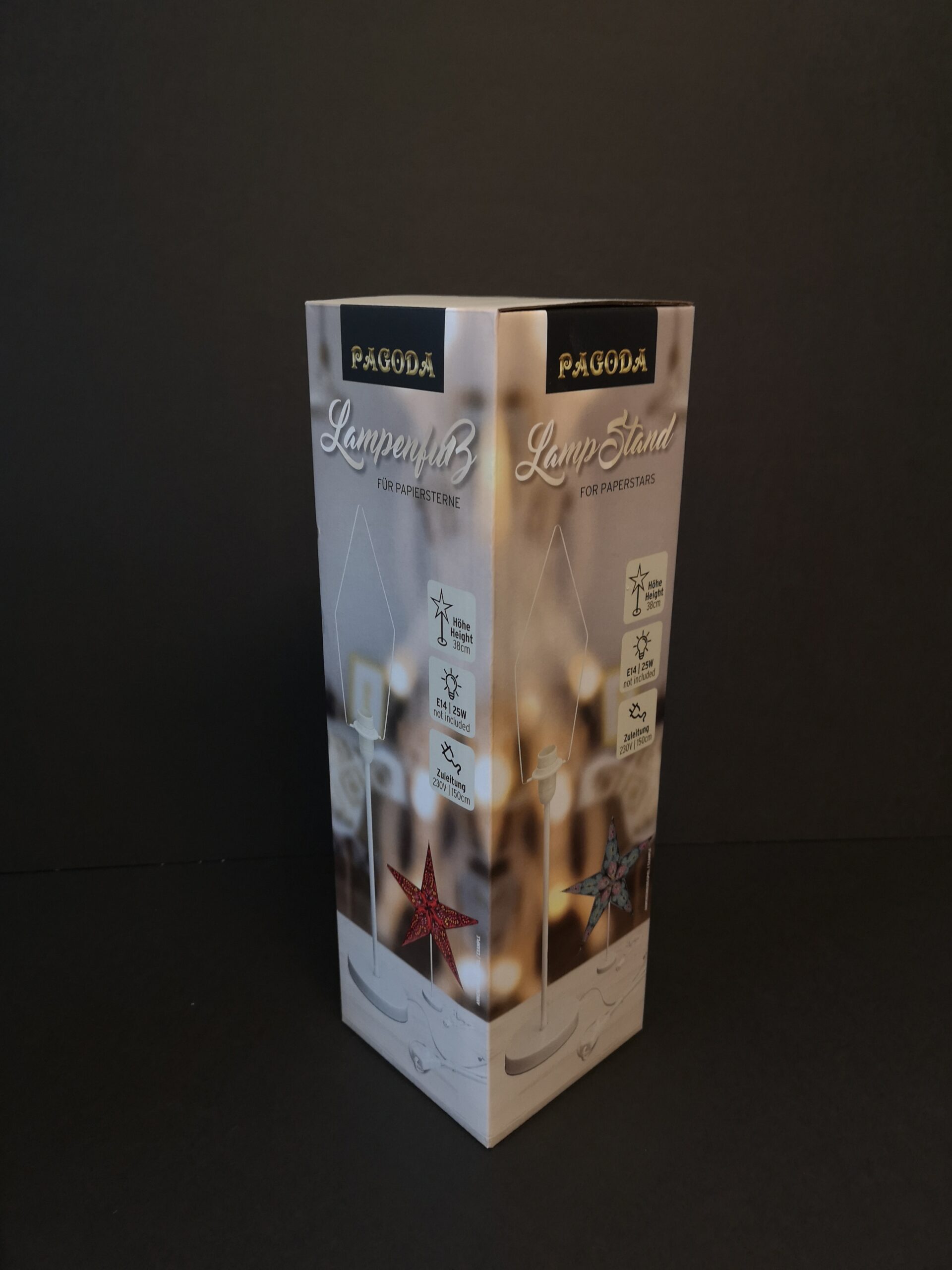 Sternständer - silber Standfuß für Leuchtsterne Höhe: 42 cm oder Lampenfuß weiß Höhe 38 cm – Bild 4