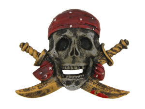 Totenkopf Magnet Pirat mit Säbel und Kopftuch