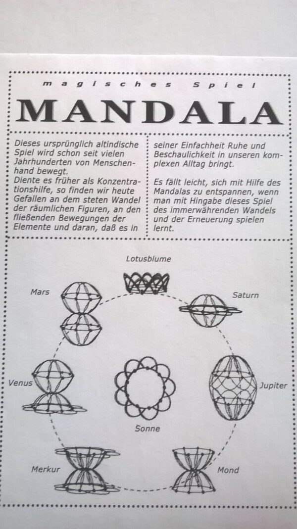 Mandala Spiel Ball groß - Drahtgeflecht Magischer Kreis Geschicklichkeitsspiel -Tibetisches Fingerspiel - Meditationshilfe - Lotus Flower