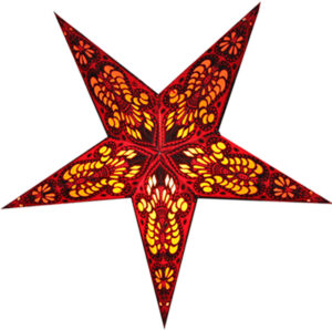 Bombay Weihnachtsstern Leuchtstern, Papierstern 60cm mit Zippverschluß - Leuchtmittel wählbar