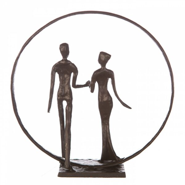 Wedding Skulptur Hochzeit mit Spruch - Eisen , brüniert 21cm rückseite