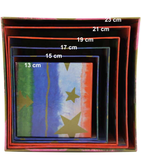 Weihnachtliche Geschenkboxen 6er Set 13-23cm - Aufbewahrungsboxen für Weihnachtsdeko – Bild 2