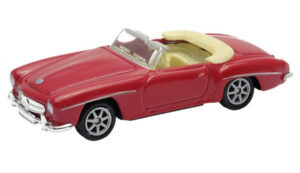 Welly Modellauto Mercedes Benz 190 sl Cabrio Rot Offen mit Rückzugmotor.