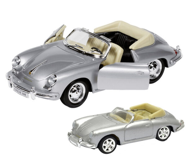 Welly Modellauto Porsche 356B Cabrio Offen 1959-1963 mit Rückzugmotor.