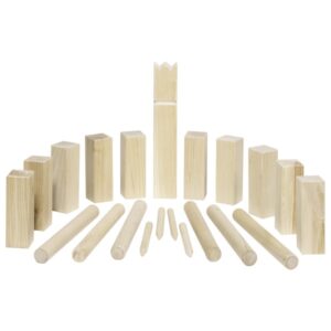 Wikingerspiel Kubb mittleres Wikinger Schach aus Holz im Baumwollbeutel