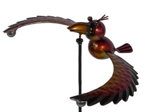 Windspiel Vogel Balancer Rot - kleine Vogelwippe - Gartenpendel..