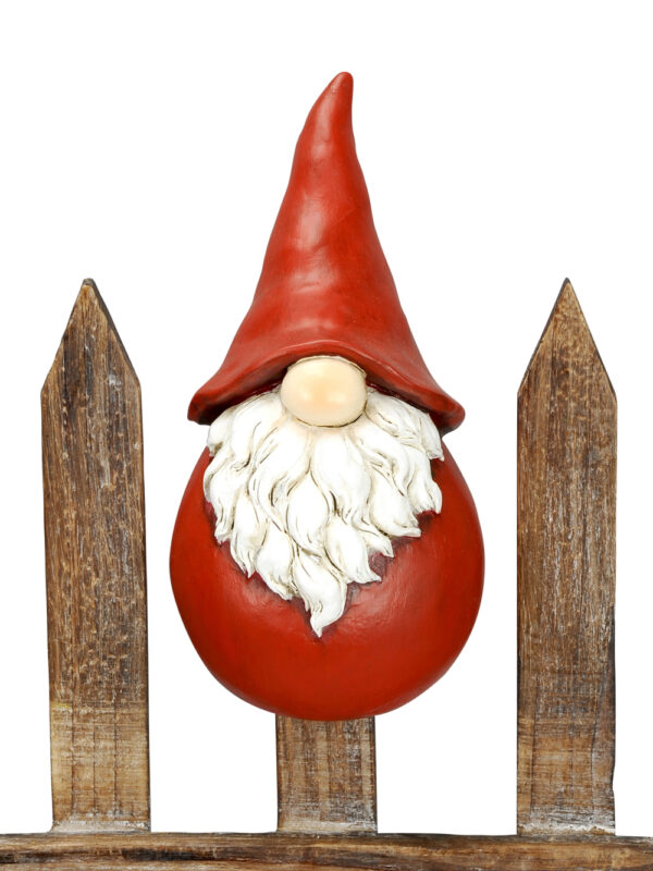 Winter Wichtel mit Mütze über den Augen Zaunhocker Weihnachtsmann Gnom Zaunfigur Zwerg 491798-000-402