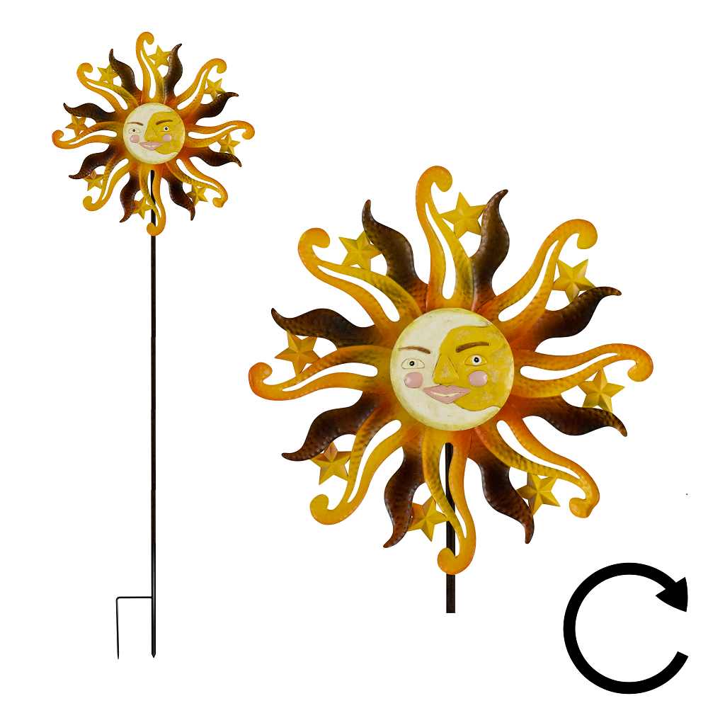 Sunface Autum Windspiel Windrad Gartenobjekt Sonnengesicht Mond