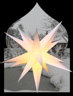 XL Outdoorstern weiß - großer Leuchtstern wetterfest inkl. Kabel - 75 - 100 cm, 15 Spitzen