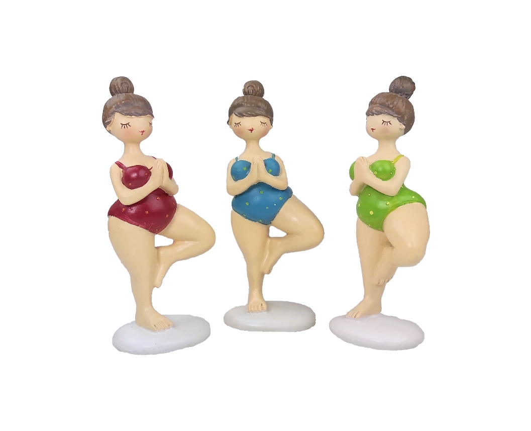 Yogafigur Tree Pose Yoga Skulptur- Vriksasana - Molly Yoga Baum Dame Rubensmodell-2558A