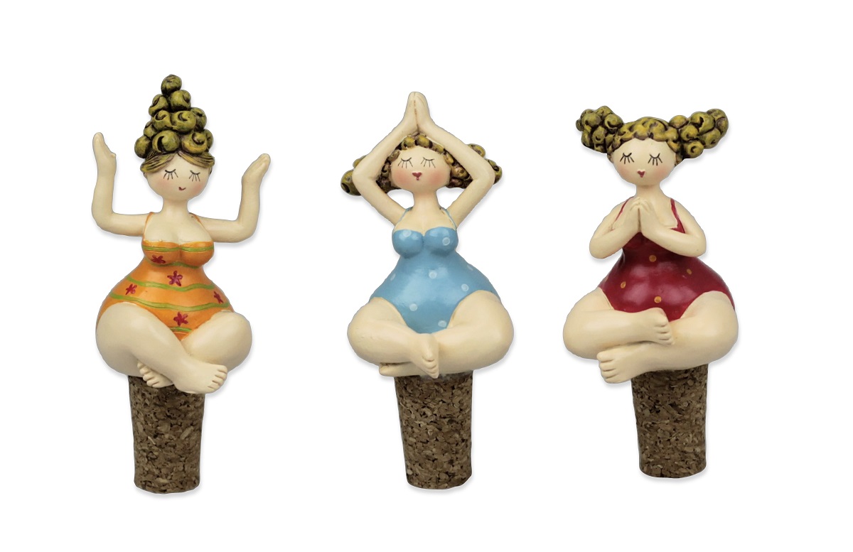 Yogakorken Molly Weinverschluss Yoga Dame Rubensmodell - Fitness Weinkorken