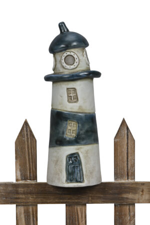 maritime Zaundeko Leuchtturm Zaunhocker Lighthouse, Küste Gartenkeramik