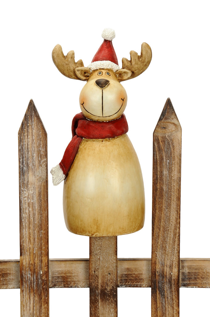 Winterliche Zaunhocker Weihnachten - Elch, Eule, Schneemann